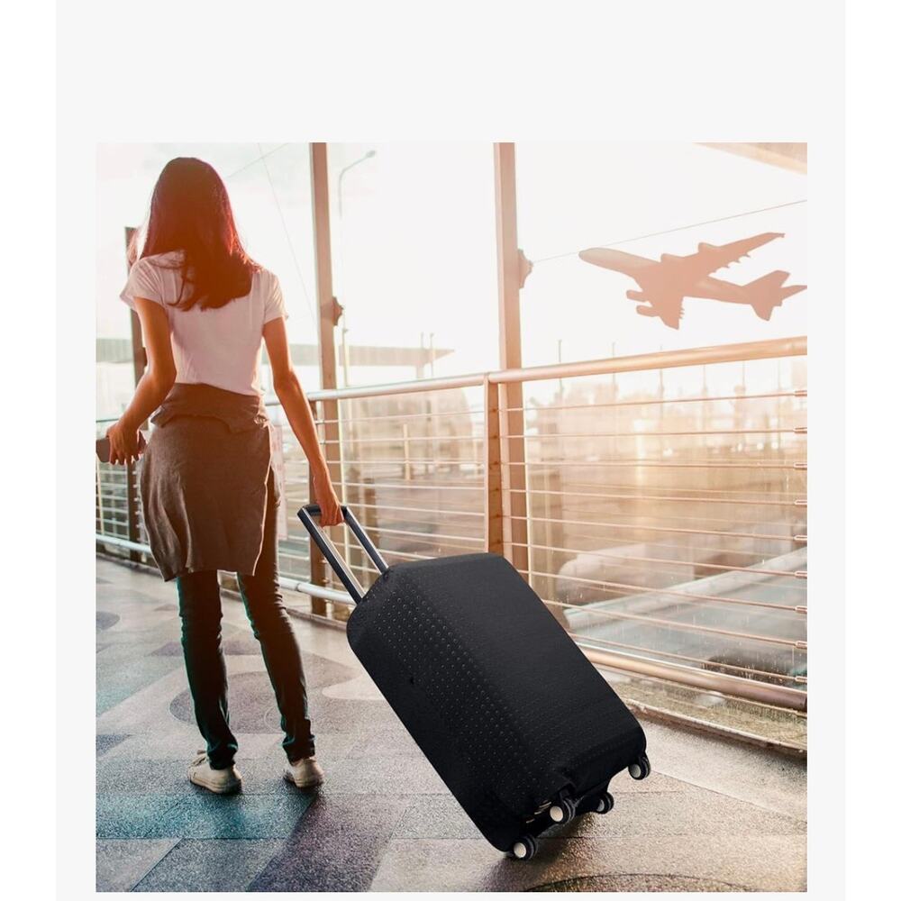Black Textured Luggage Cover TSA Approved Elastic Small NWOT